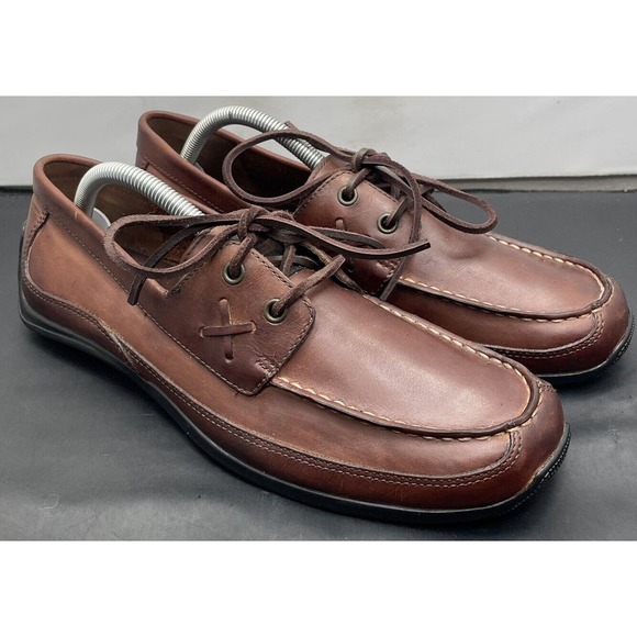 Chaps Polo RL Merc Brown Leather Deck Shoes Mens 9.5 Light Use Fast Shipping main image 9